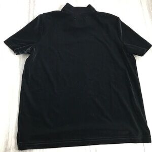 MADEWELL WOMENS VELVET BLACK SHORT SLEEVE MOCK NECK 2XS